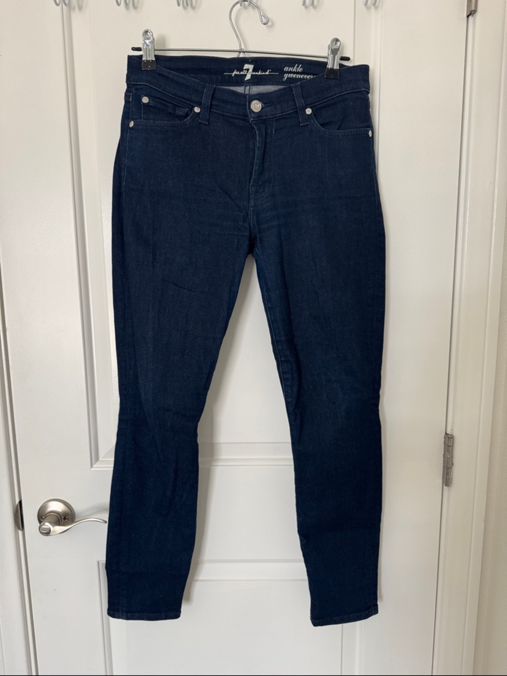 7 For All Mankind Ankle Gwenevere Dark Blue Slim Jeans
